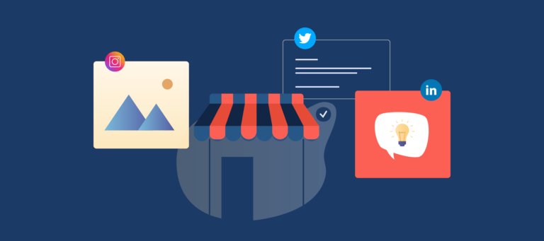 Illustration for extending business on social media